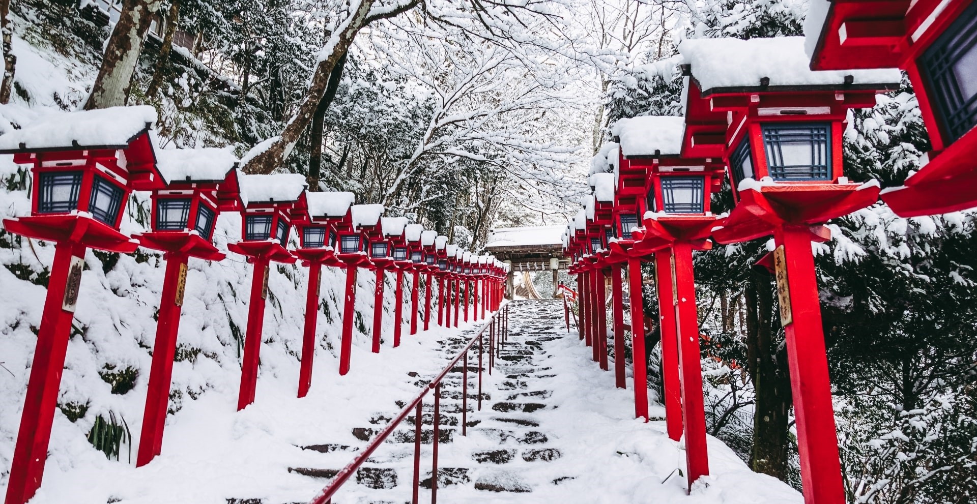 The approach of Kifune Shrine in winter