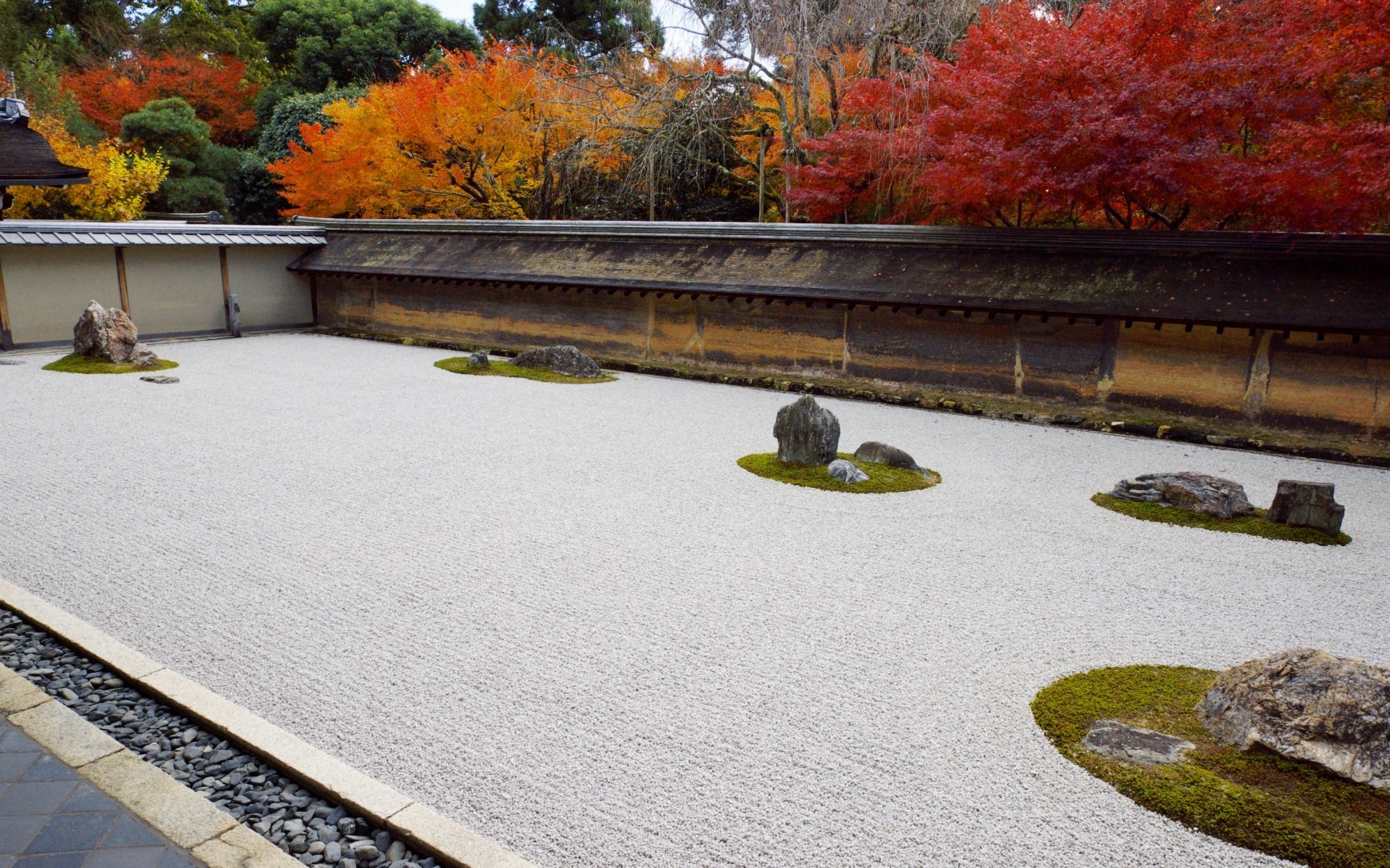 A rock garden at Ryoanji Temple