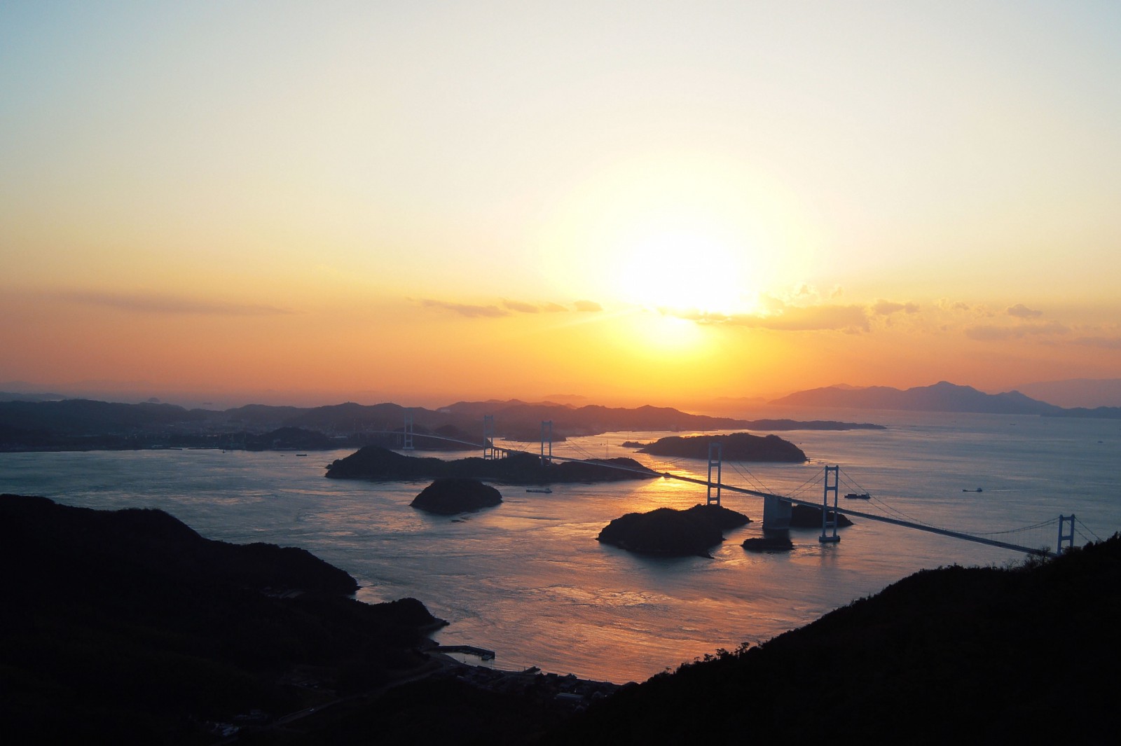 The astonishing sunset view of the Seto Inland Sea