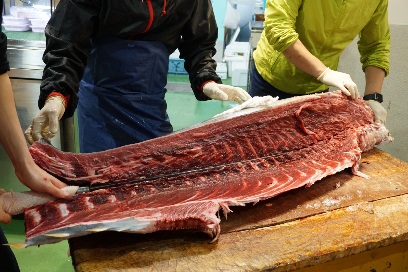 Tuna cutting show at Tsukiji Fish Market